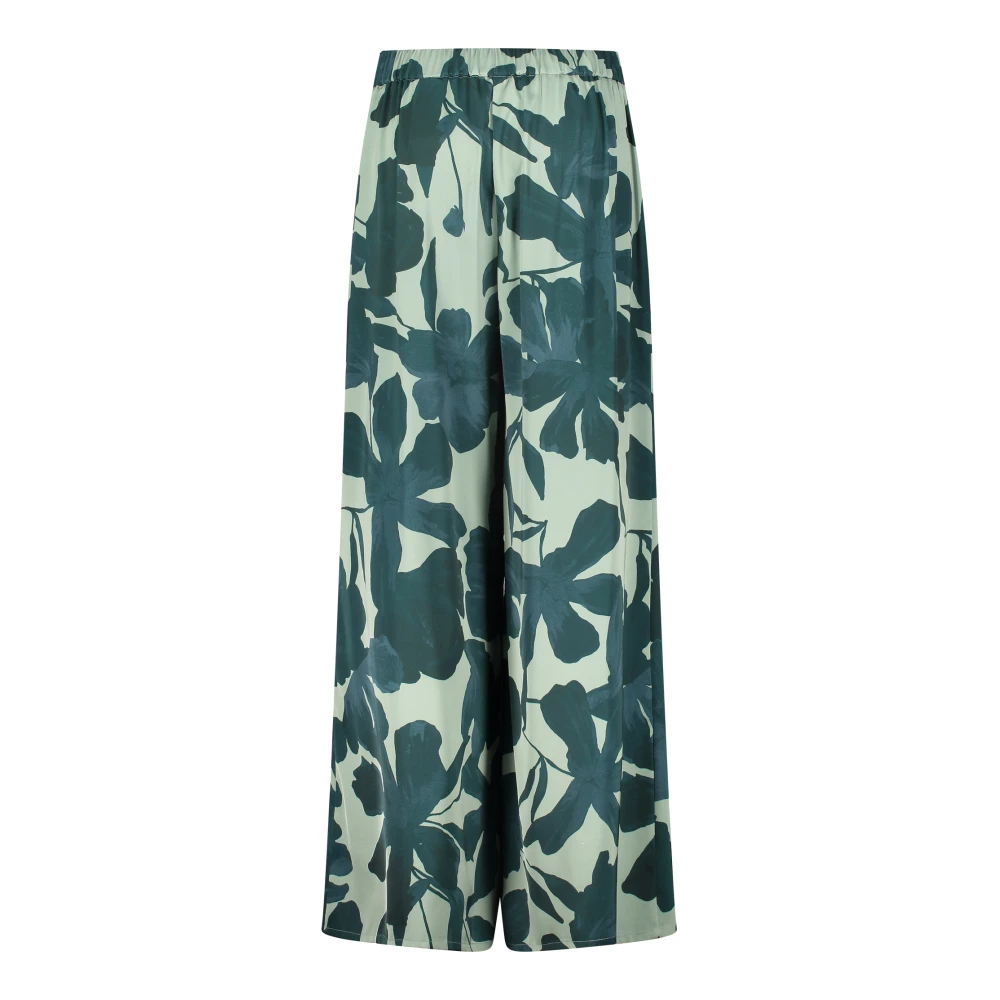 Vera Mont Satin High Waist Broek met Zakken Green Dames