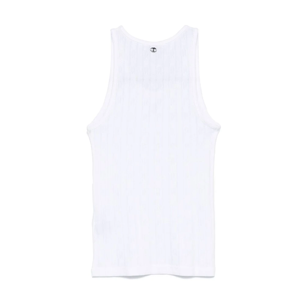 Paco Rabanne Wit Monogram Mouwloos Scoop Neck T-shirt White Dames