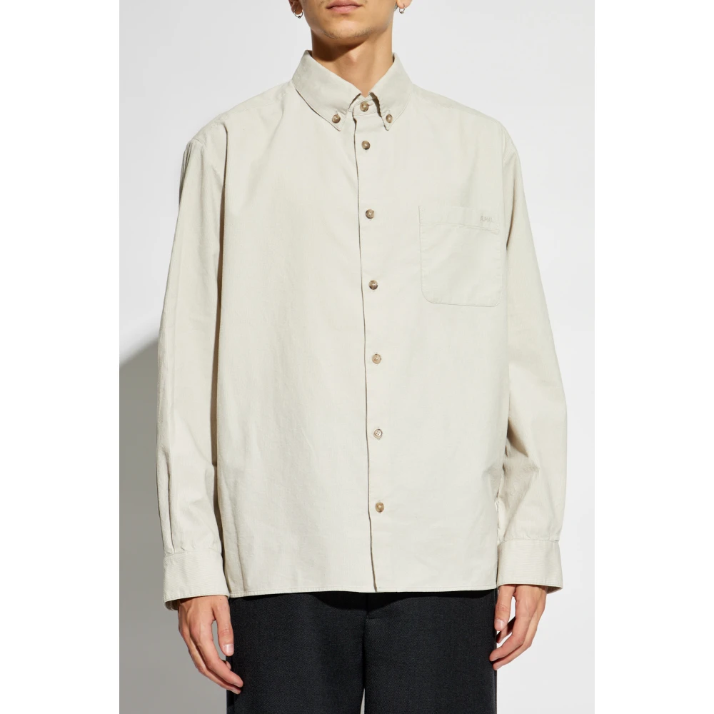 A.p.c. Overhemd met opvallende print Beige Heren