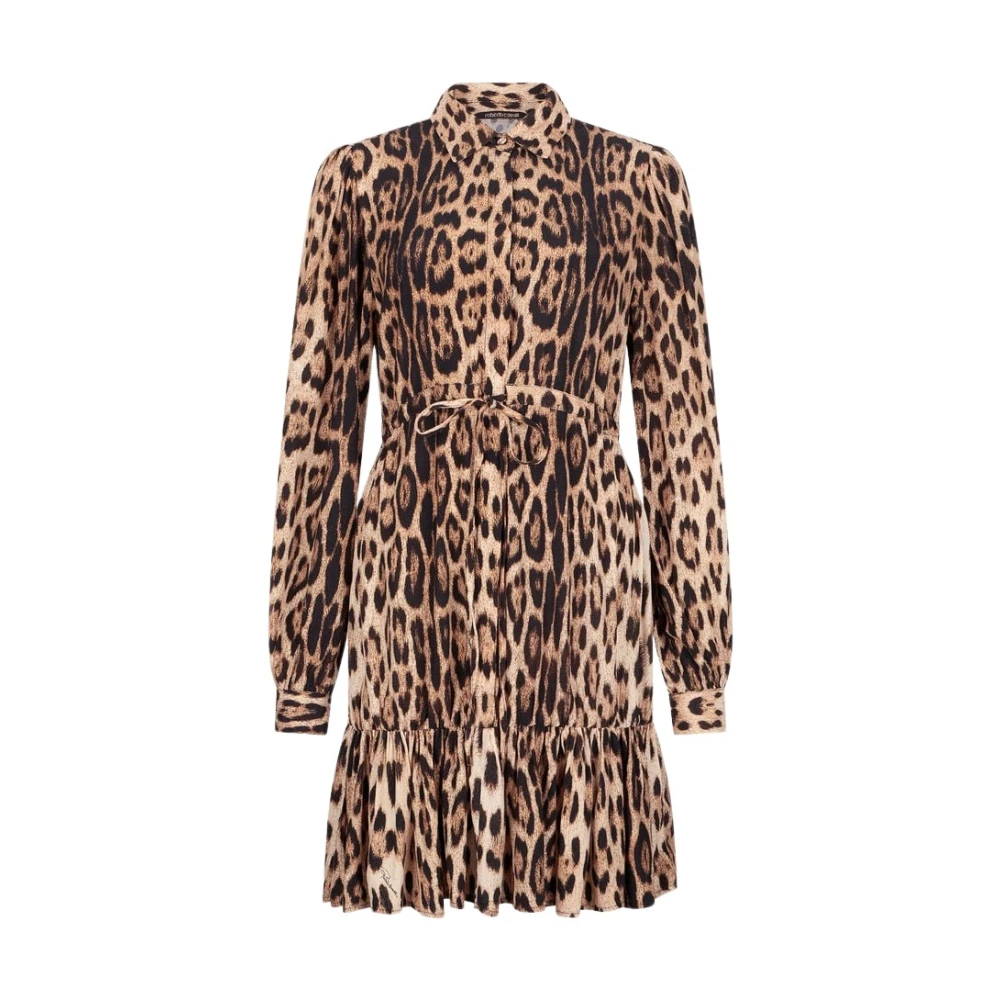 Roberto Cavalli Women's Brown Leopard Print Mini Dress