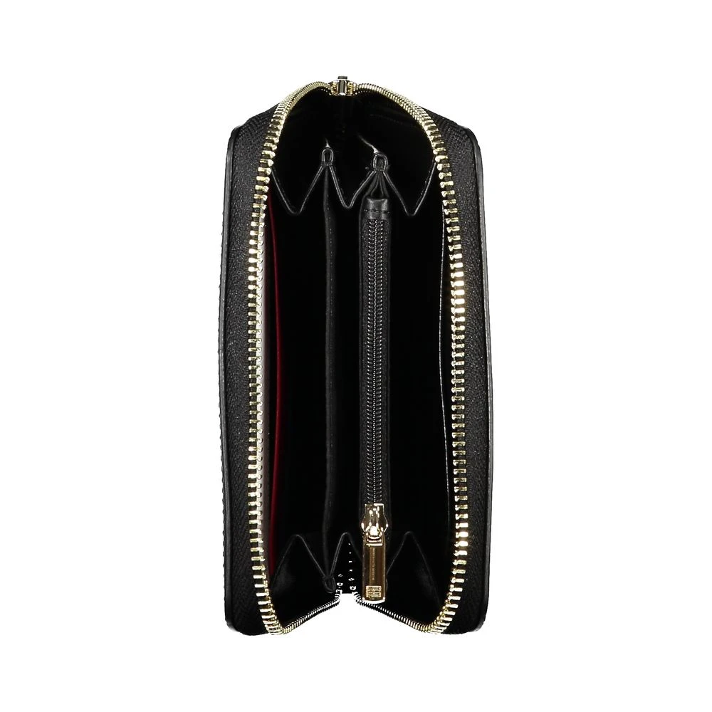 Tommy Hilfiger Elegante portemonnee met rits en voldoende opbergruimte Black Dames