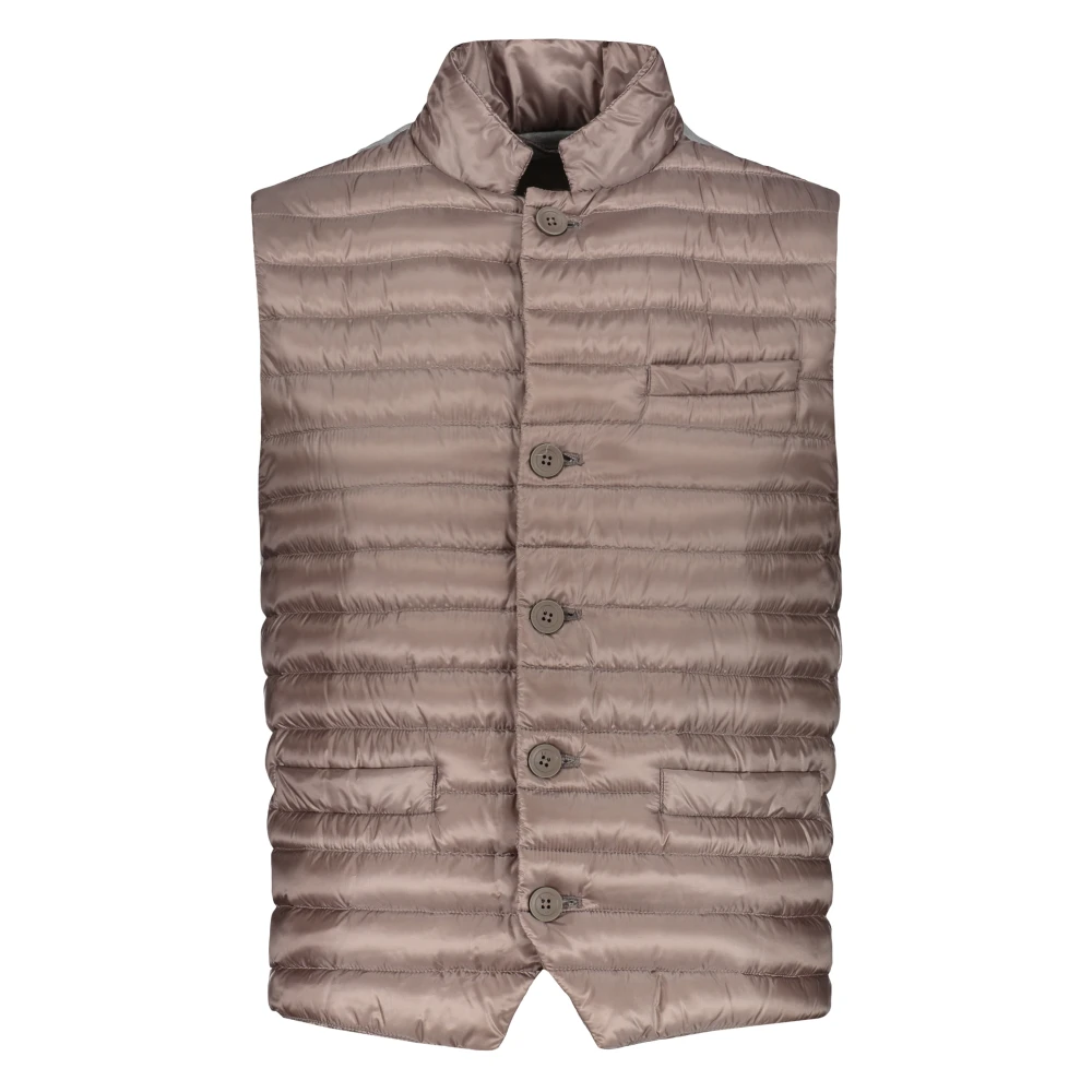 Herno Gewatteerde Bodywarmer met Opstaande Kraag Beige Heren