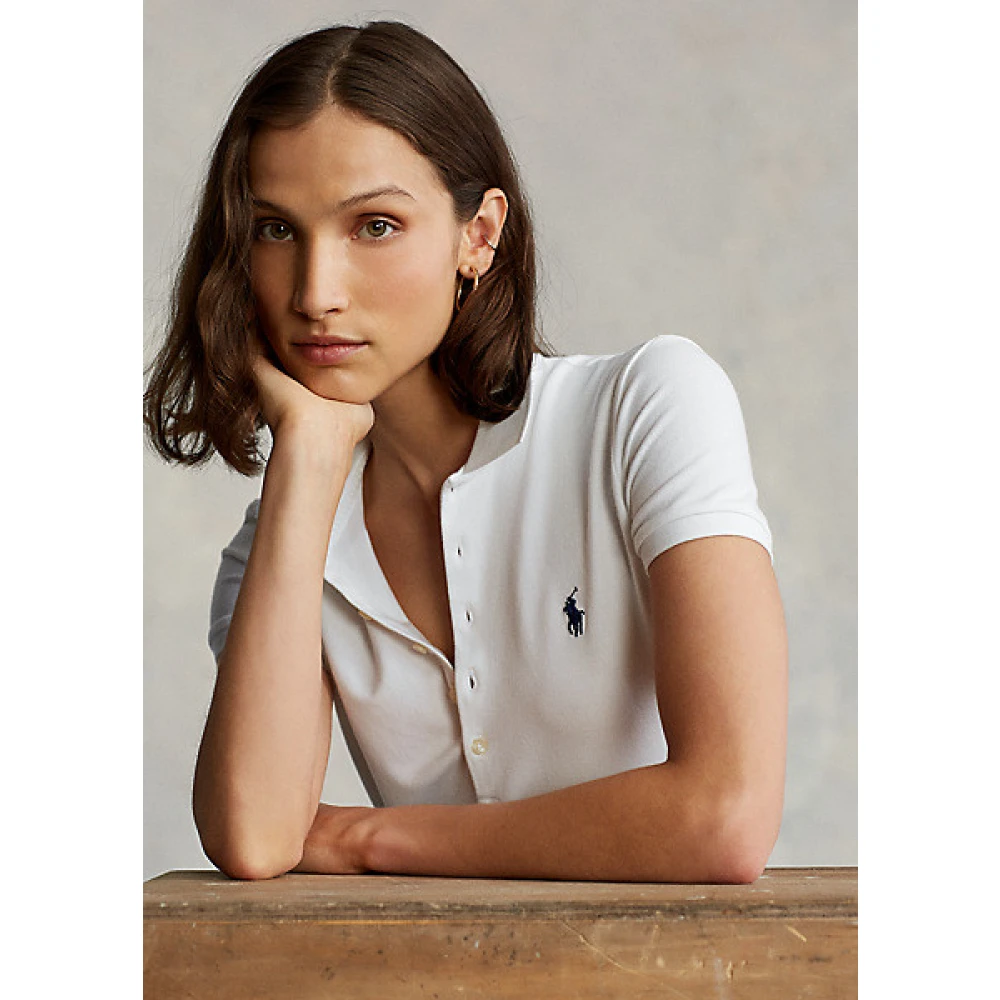 Polo Ralph Lauren Slim-Fit Polo Shirt White Dames