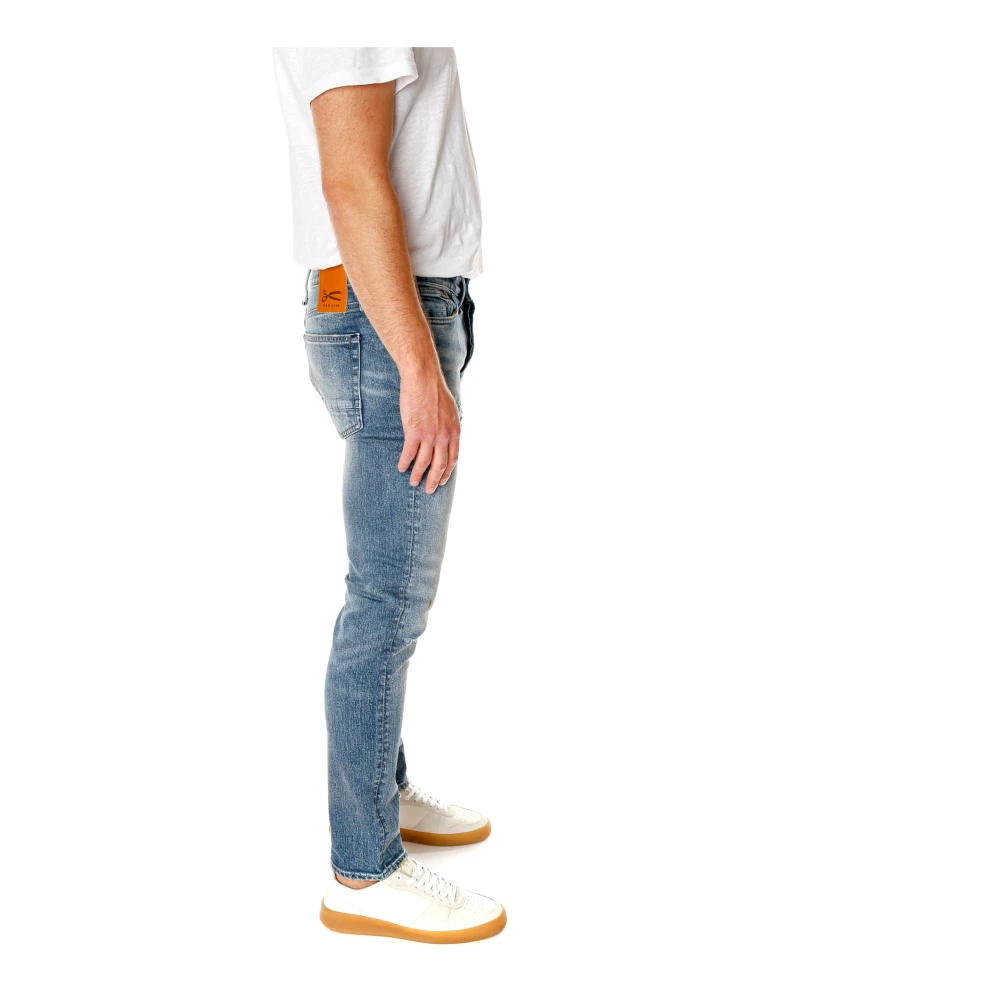 Denham Slim Fit Mid Waist Jeans Blue Heren