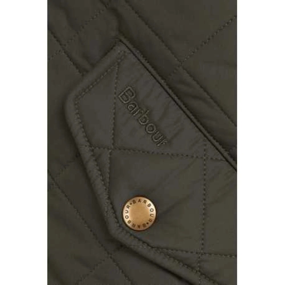 Barbour Gewatteerde leren jas Green Heren
