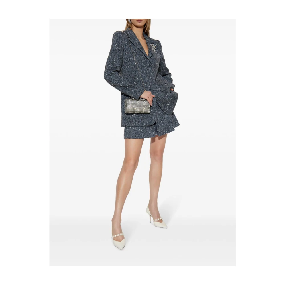 Self Portrait Bouclérok met ritssluiting Blue Dames