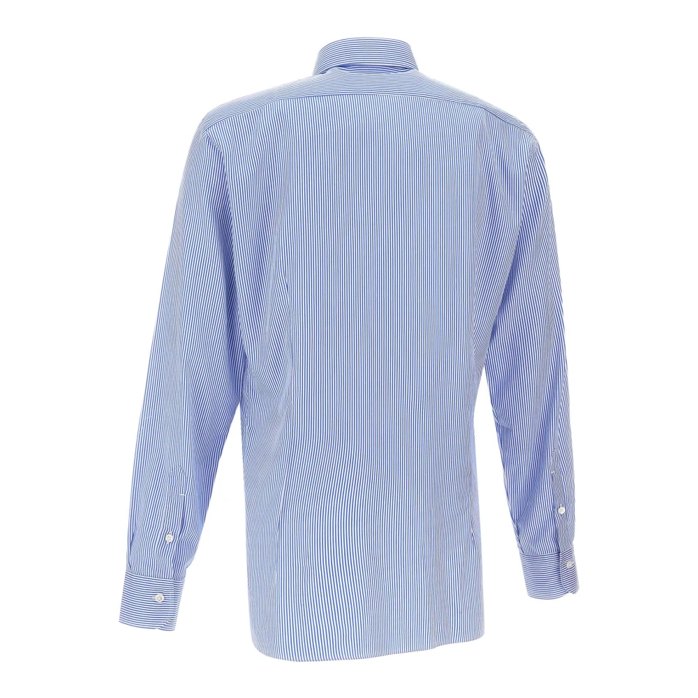 Barba Gestreept katoenen overhemd Dandy Life Blue Heren