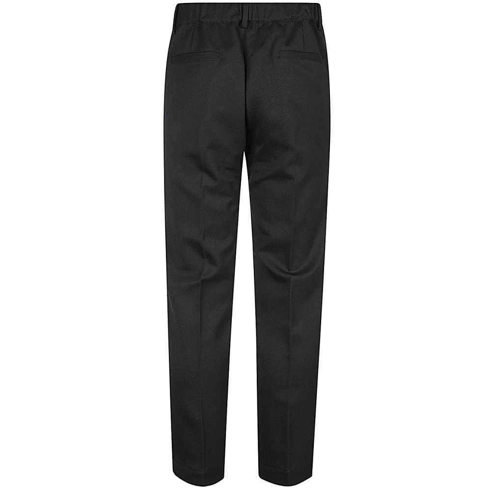 Mauro Grifoni Zwarte wollen broek met elastiek achteraan Black Heren