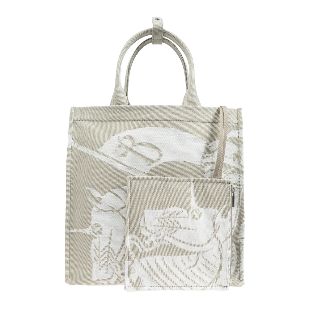 Burberry Ekd Small Shopper Tas Gray Dames
