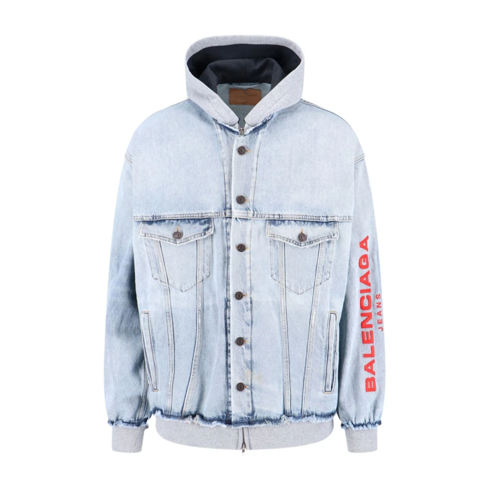 Balenciaga Blue Denim Jackets, Male, M, Coats Light