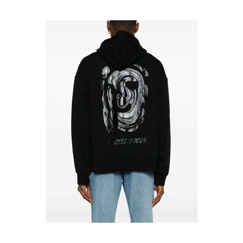 Wooyoungmi Zwarte hoodie met voorzak Black Heren