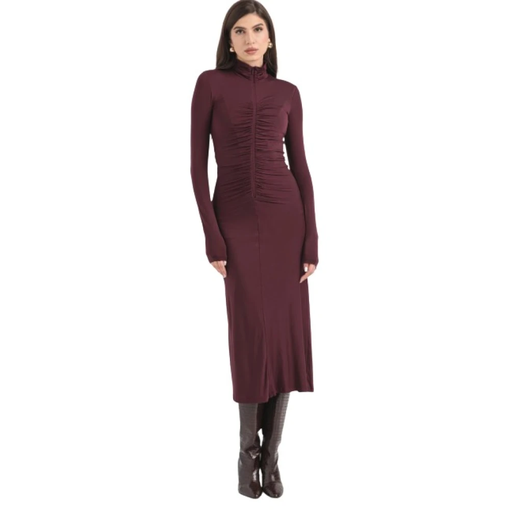 Pinko Midi Jurk met Draperie Details Purple Dames