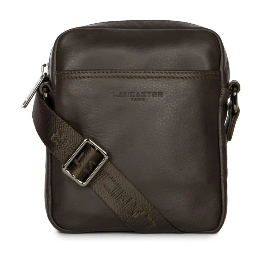 Lancaster Brown Vintage Leather Mens Bag - Male - Cross Body Messenger - One Size - Bags