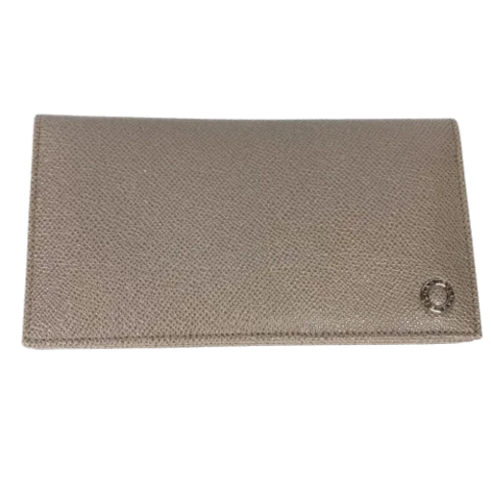 Bvlgari Vintage Pre-owned Leather wallets Gray Dames