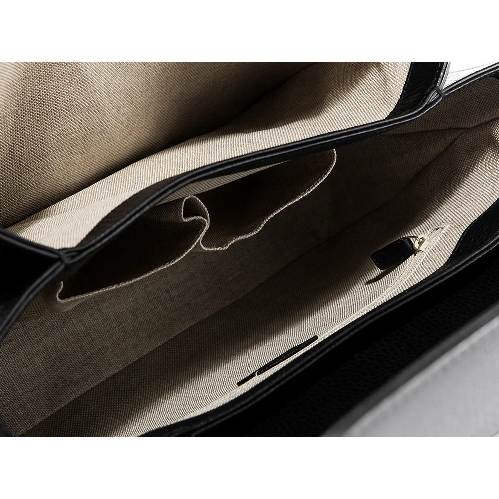 Gucci Zwarte Handtas Logo Leer Dollar Calf Black Dames