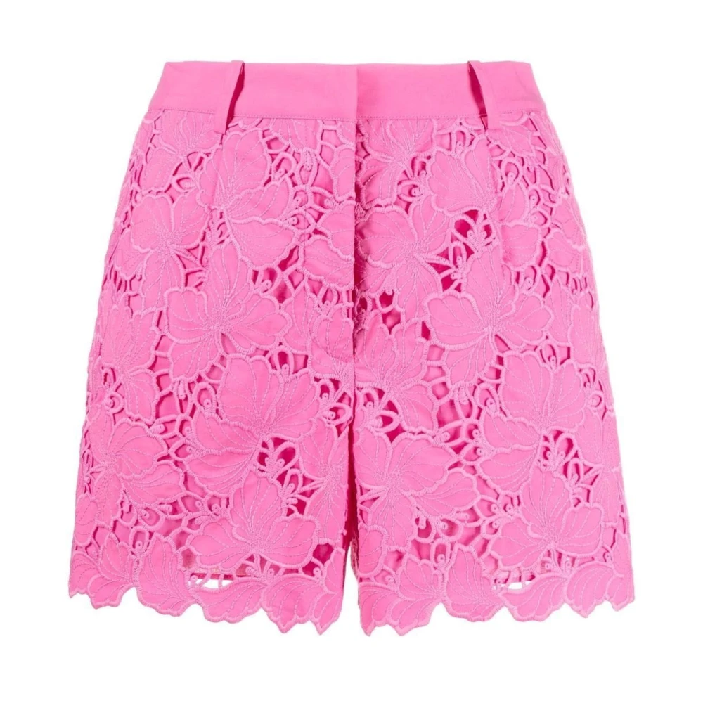 Self Portrait Elegant Rosa Bomullsspets Shorts Pink, Dam