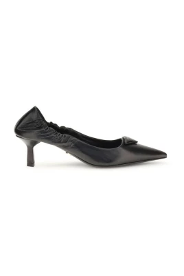 Läder Logo Pumps med Arkitektonisk Klack