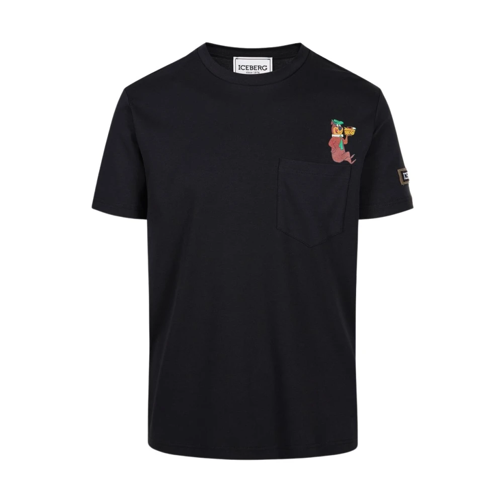 Iceberg Katoenen T-shirt met Yogi Bear Black Heren