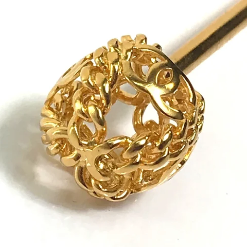 Chanel Vintage Pre-owned Fabric hair-accessories Yellow Dames
