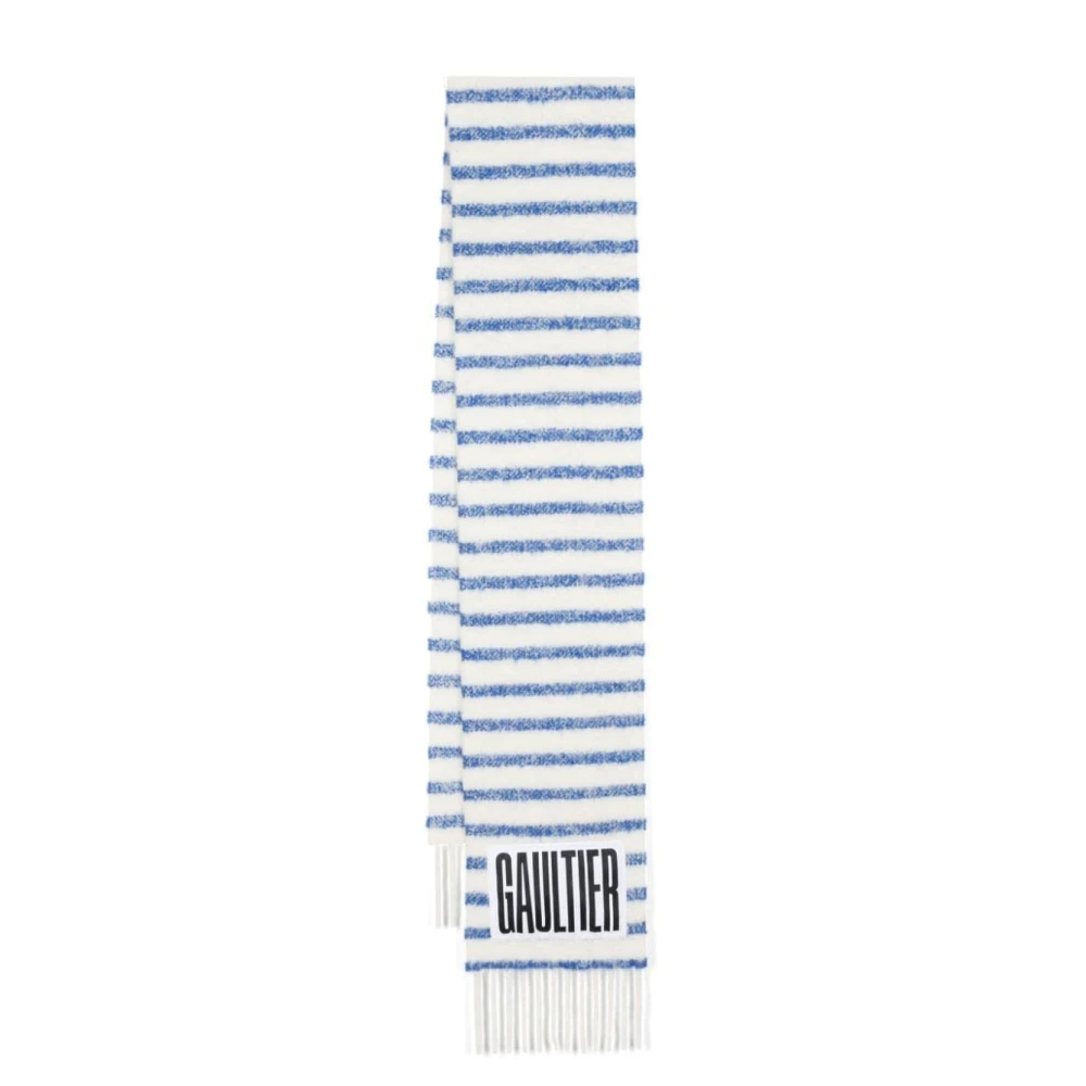Jean Paul Gaultier Wit Blauw Mohair Sjaal White Dames
