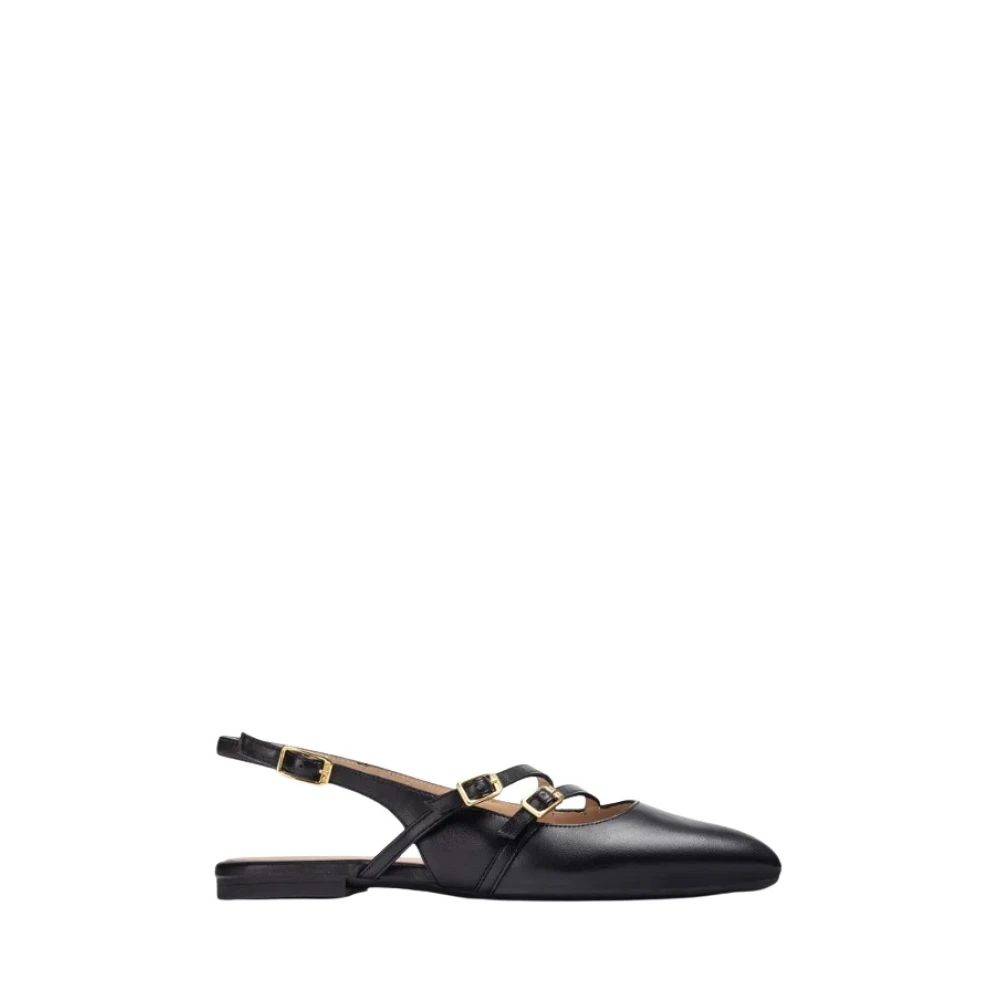 Svart Slingback Pumps med To Stropper