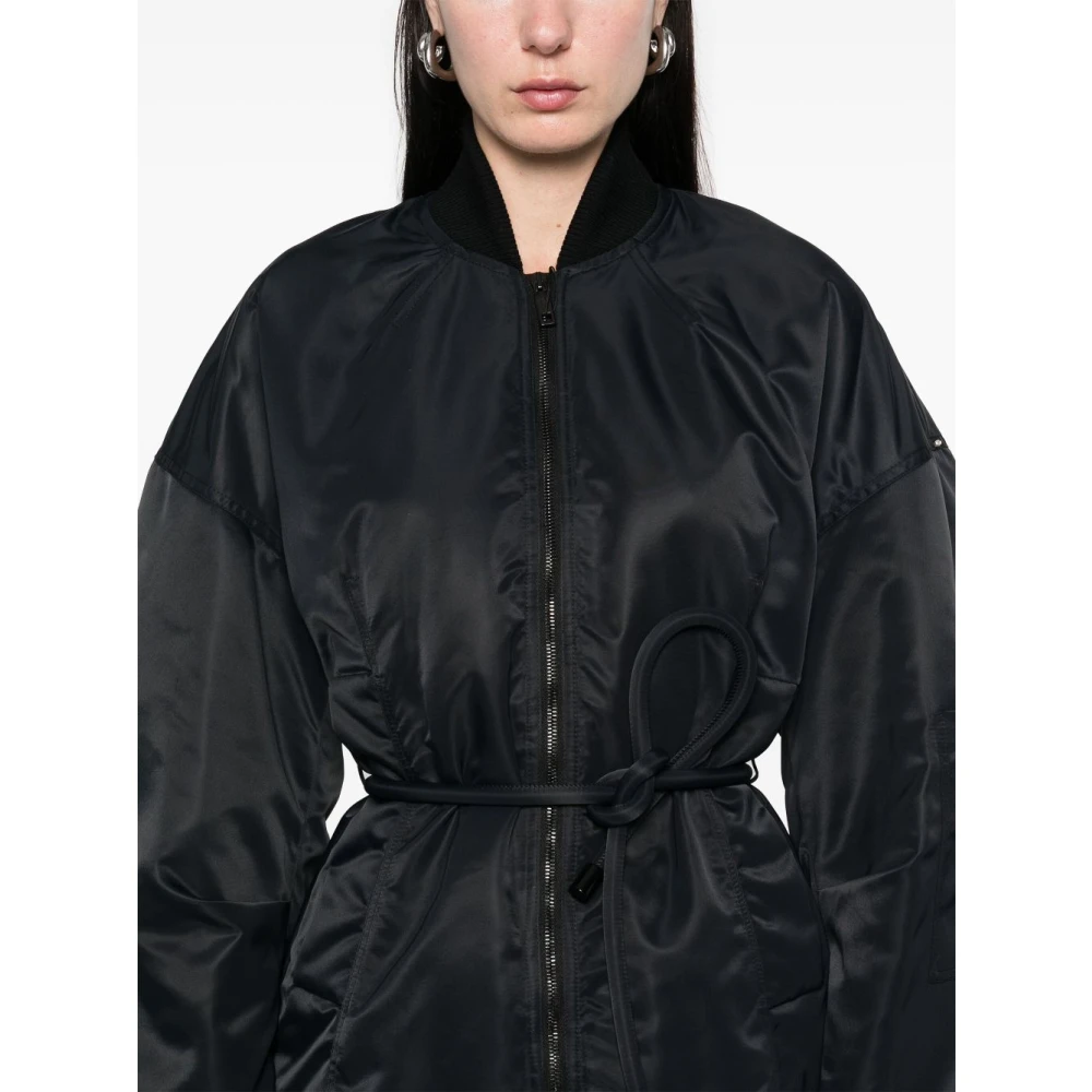 SPORTMAX Zwarte ritsjas met geribbelde manchetten Black Dames