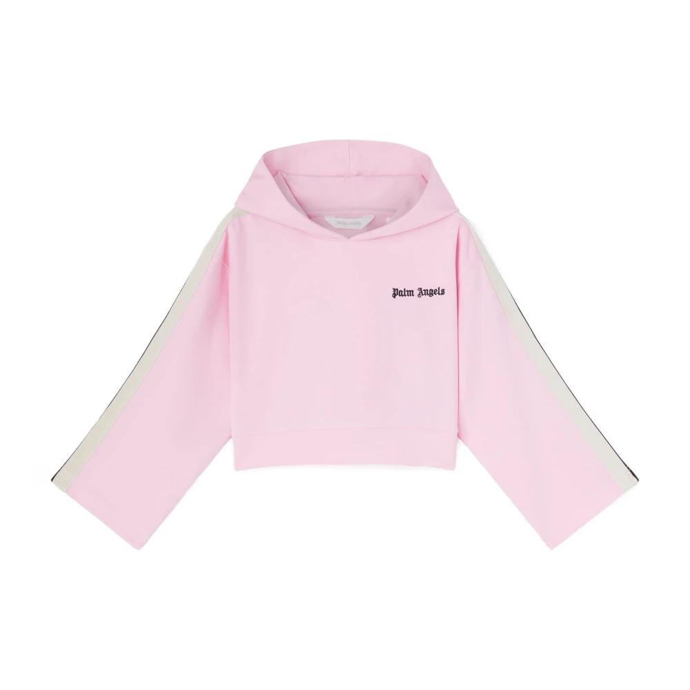 Palm Angels Rose Pink Cropped Hoodie Pink, Unisex