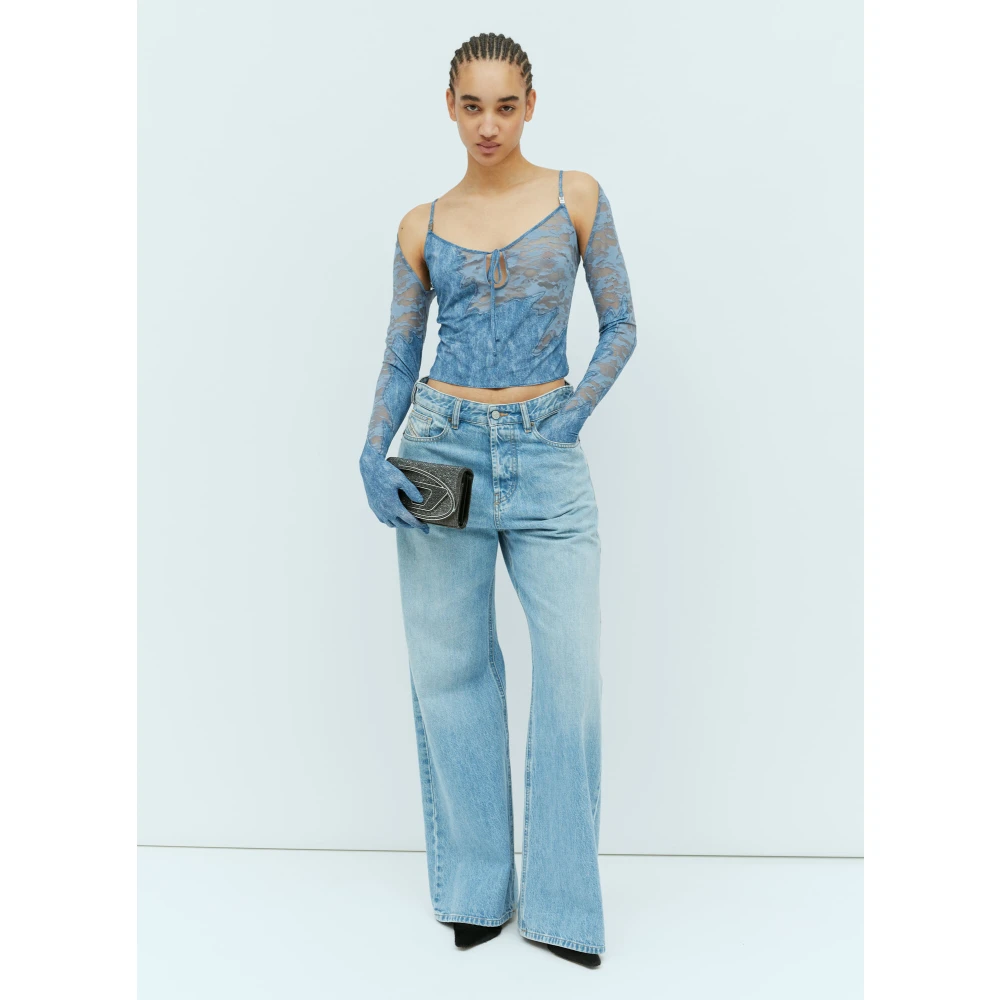 Diesel Kant-Slaap-Cami Top Blue Dames