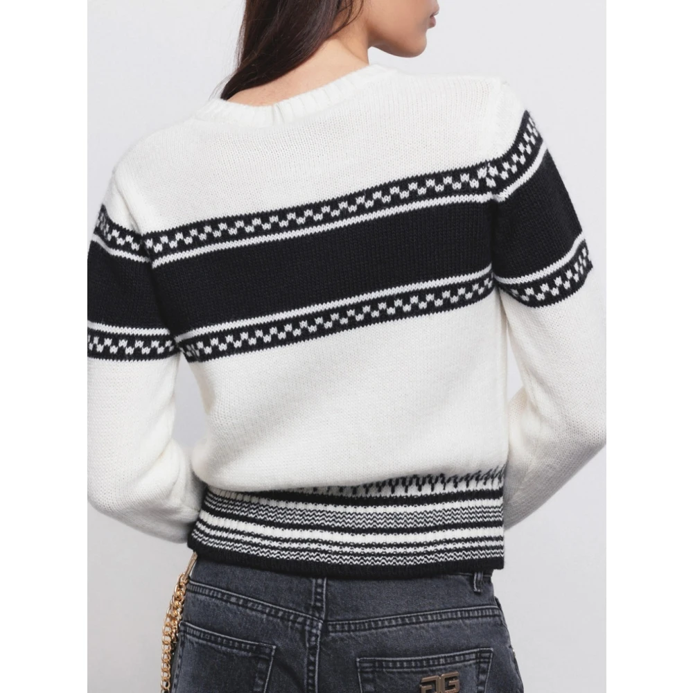 Gaëlle Paris Offwhite-Zwarte Sweater Set voor Vrouwen Multicolor Dames