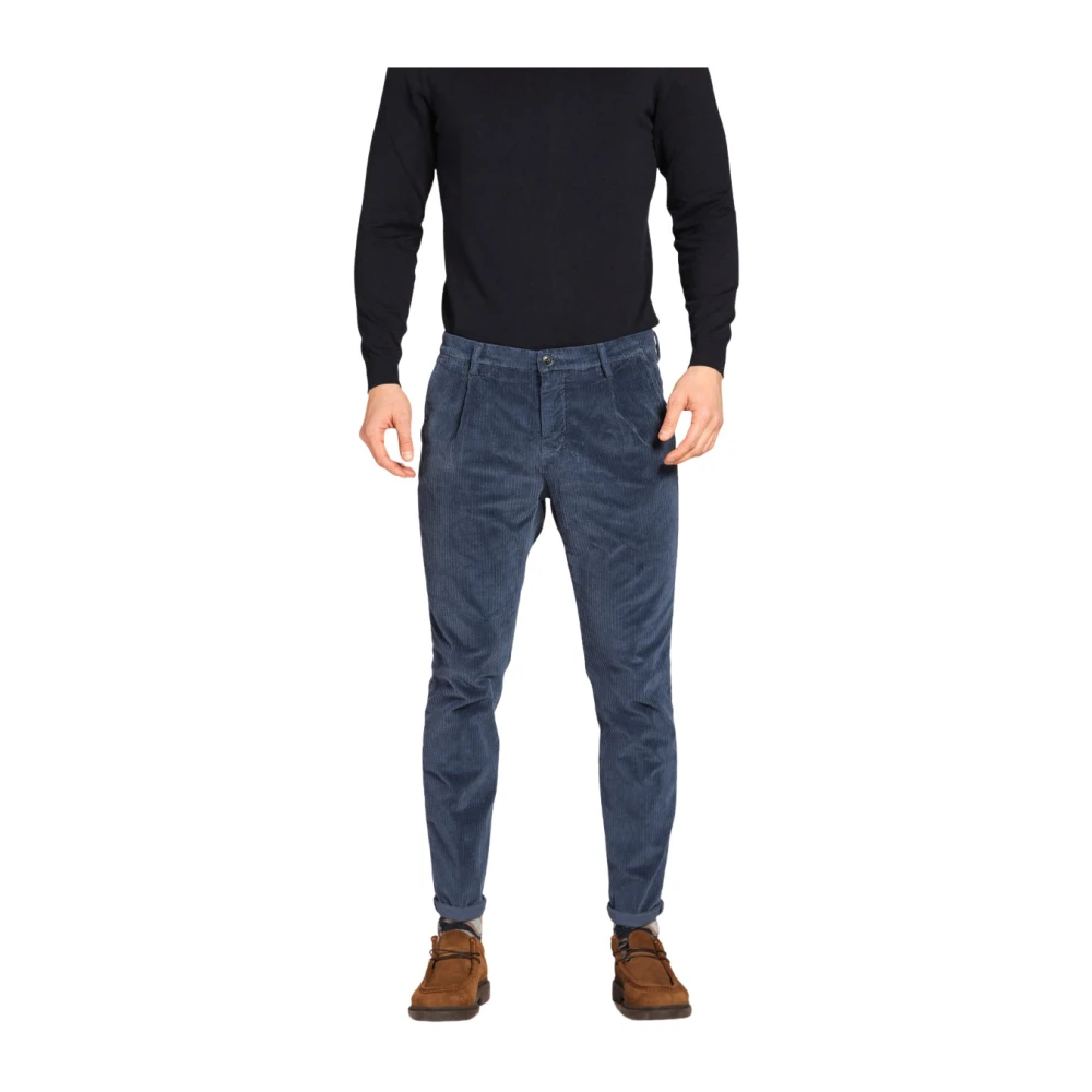 Mason's Fluweel chino broek wortel pasvorm Blue Heren