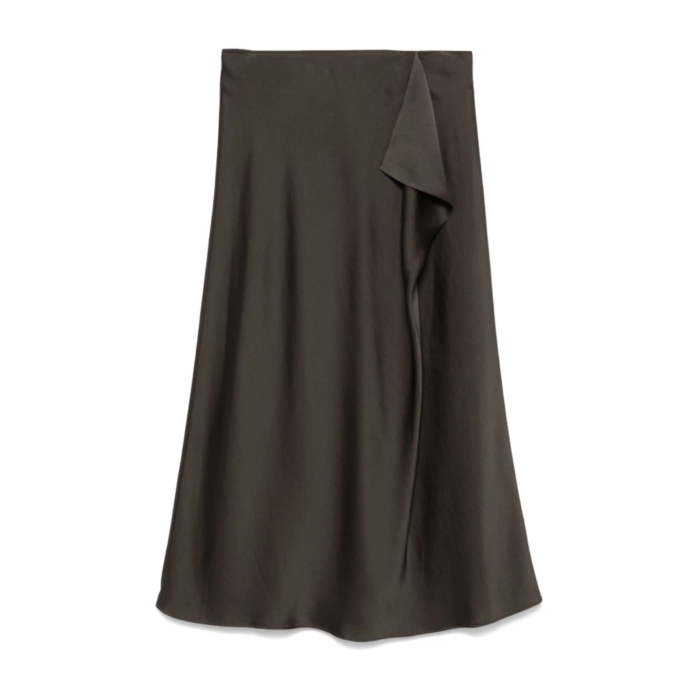 Simkhai Satijnen rok met gedrapeerd midi-lengte Brown Dames