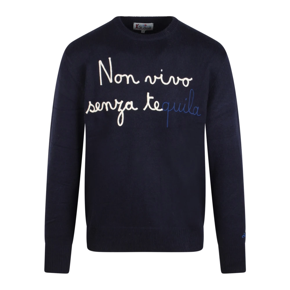 MC2 Saint Barth Geborduurde Tequila Sweater Blue Heren