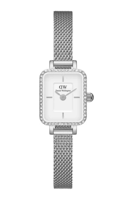 Elegant Silver Quadro Mini Damklocka