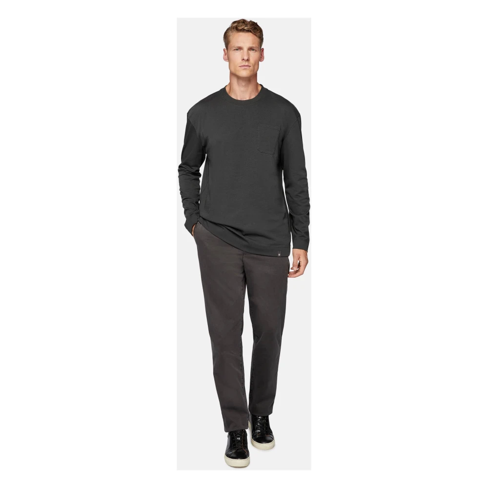 Boggi Milano Stretch Katoenen Gabardine Broek Gray Heren
