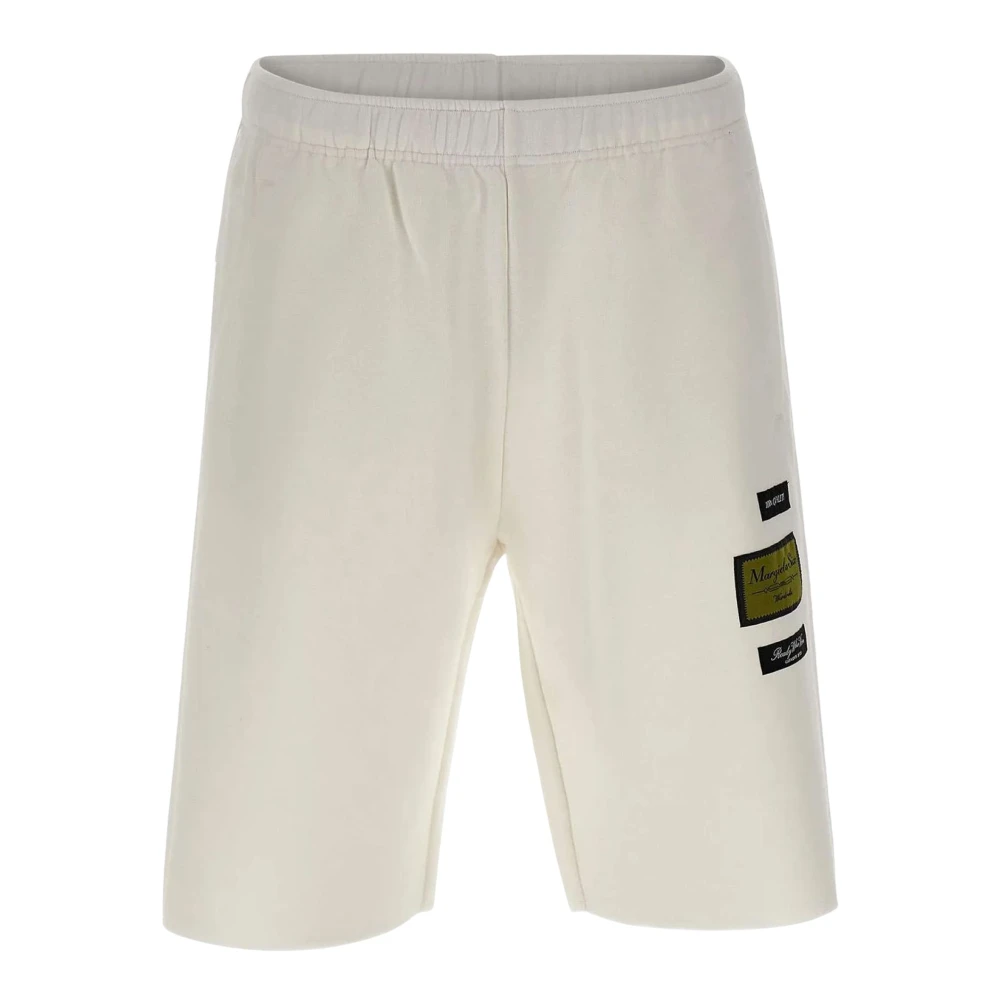 Mm6 Maison Margiela Men's White Logo-Patch Track Shorts