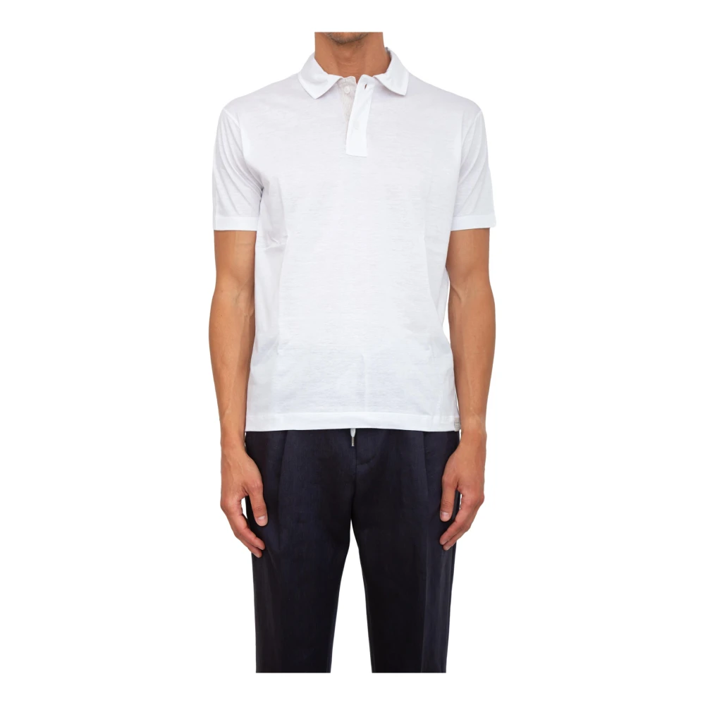 Paul & Shark White Polo Shirts, Male, 2XL, Lyocell Buttoned Polo Shirt