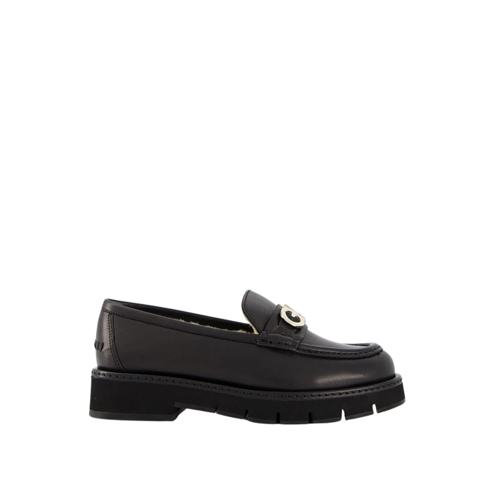 Ferragamo Mocassin met Gancini-orna t en wollen voering