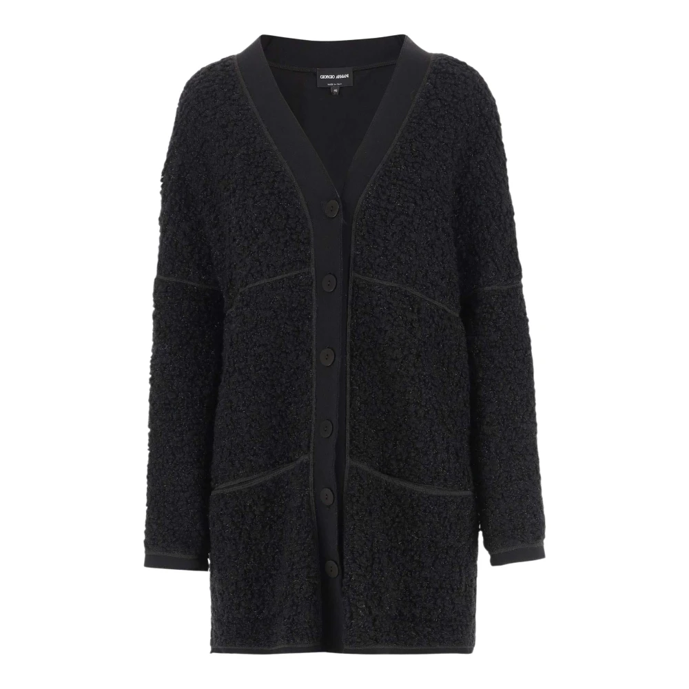 Giorgio Armani Wolmix V-hals Cardigan Zwart Black Dames