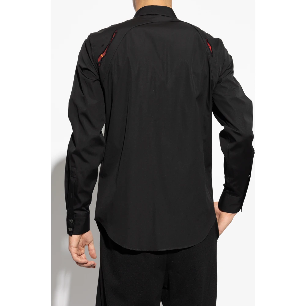 alexander mcqueen Shirt met ruwe afwerking Black Heren