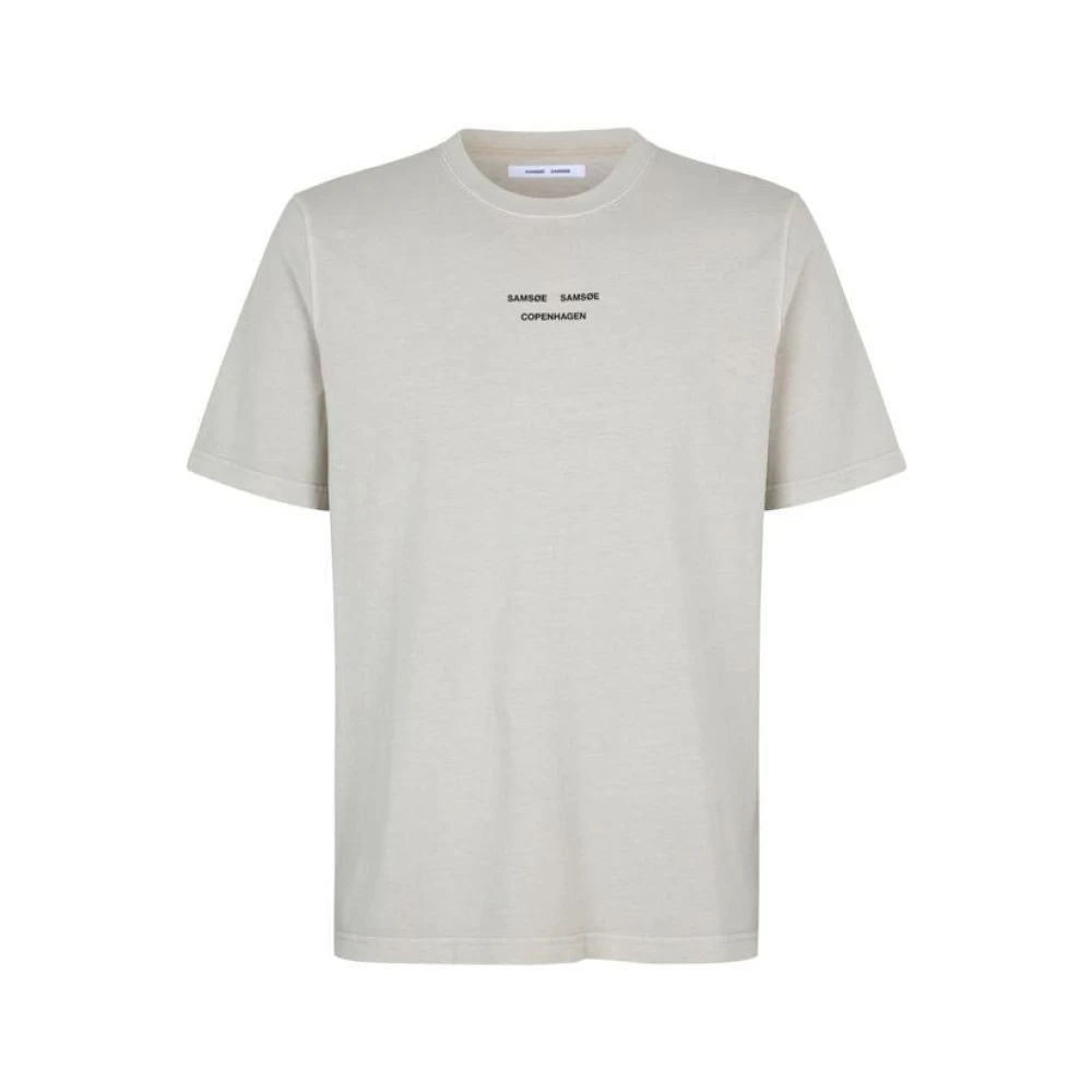 Samsøe Modern Scandinavisch T-shirt Beige Heren