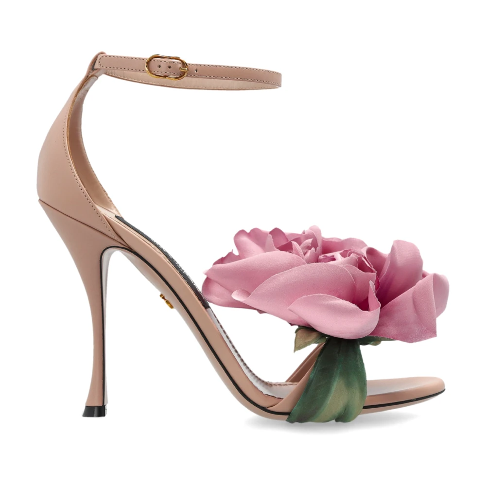 Dolce & Gabbana Vrouw Multicolor Schoenen Dames, Veelkleurig, 39 Eu, Leer, Desirée Sandalen Met Bloemapplicaties En Enkelbandje