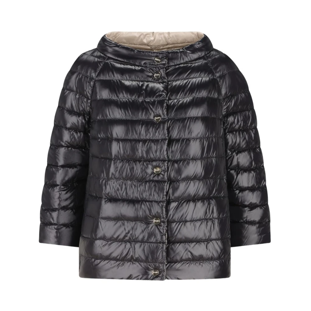 Herno Women's Black Winter Jackets, 3XL, Quilted Down Jacket