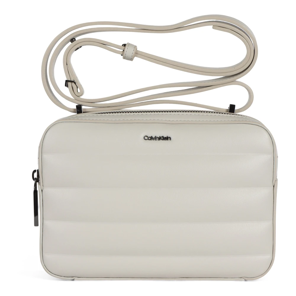 Calvin Klein Gewatteerde Eco-Leren Schoudertas Beige Dames