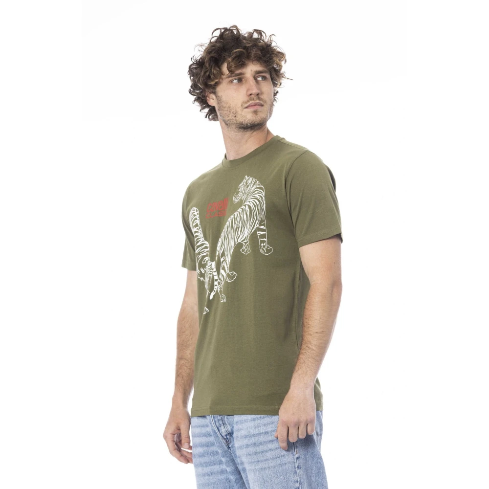 Cavalli Class Logo Print Korte Mouw T-shirt Green Heren