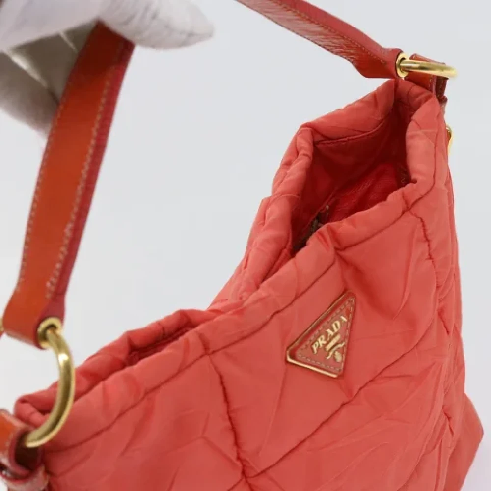 Prada Vintage Pre-owned Nylon handbags Orange Dames