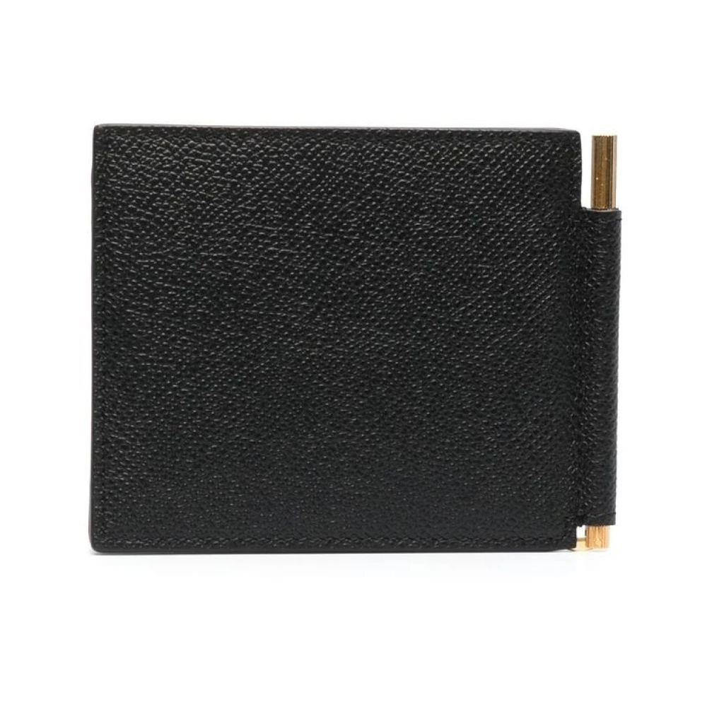 Tom Ford Zwarte Leren Portemonnee Stijlvol Accessoire Black Heren