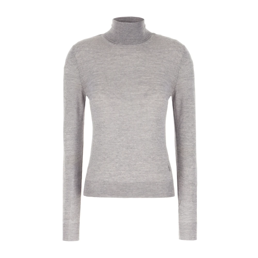 Saint Laurent Women's Gray Cassandre Turtleneck Jumper - Turtlenecks - S - Knitwear