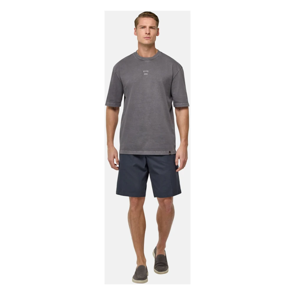 Boggi Milano Katoenen Bermuda Shorts Black Heren