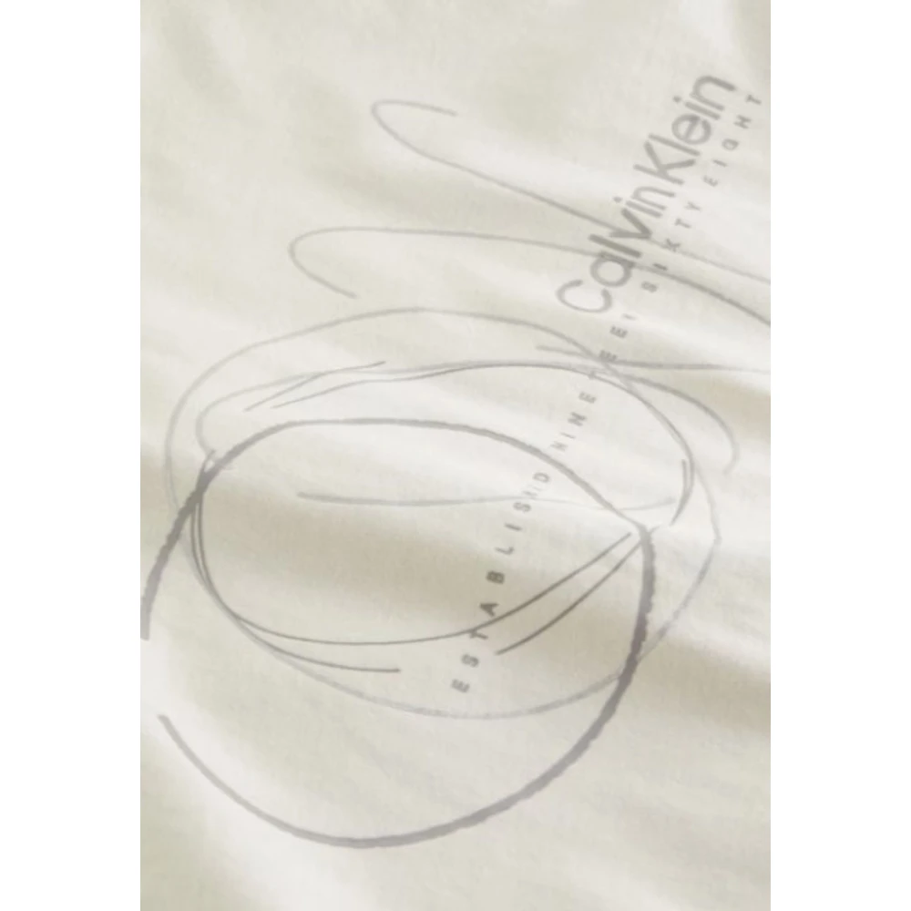 Calvin Klein Cirkel Print Regular T-Shirt Beige Dames
