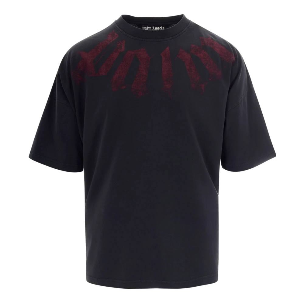 Palm Angels Tee Ample Logo Cou Large Homme Tops Noir L